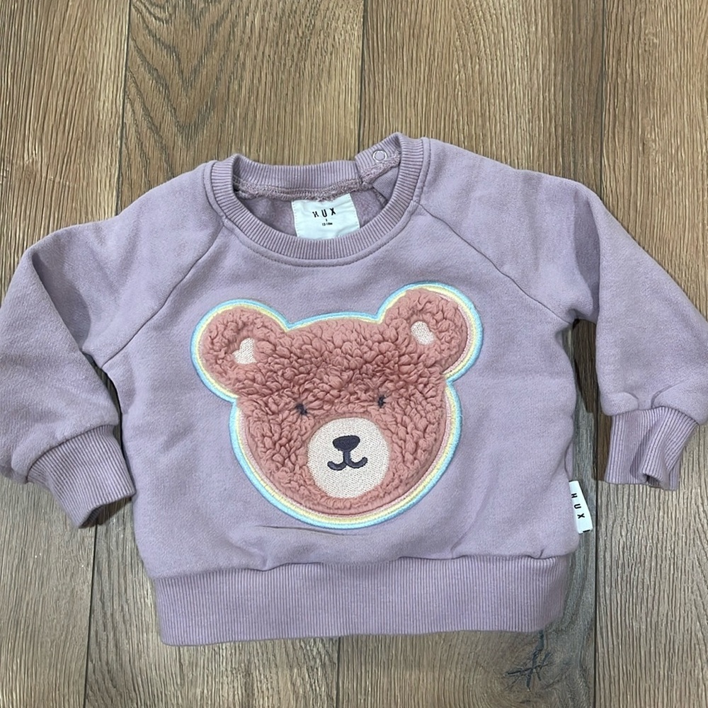 HUXBABY FURRY HUX SWEATSHIRT & TRACK PANT SET-purple